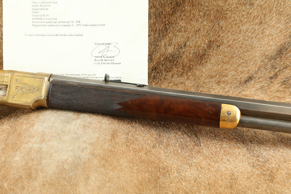 Factory Engraved Winchester 1866 Gold & Nickel Checkered .44 Henry