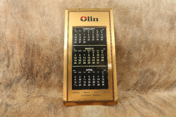 Vintage 1995 Olin Mathieson Chemical Corporation Phosphor Bronze Wall Calendar