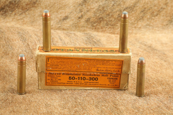 Complete Correct 1927 Vintage 2-Piece Box Of Winchester .50-110 300 Grain Smokeless Cartridges