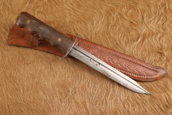 US Army WW2 San Antonio Iron Works Patton Saber Middle Section Sword Blade Fighting Knife & Sheath
