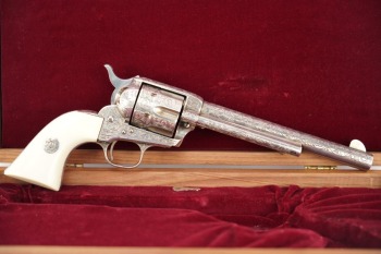 Engraved Colt 1st Gen .44-40 Frontier Six Shooter Single Action Army Revolver