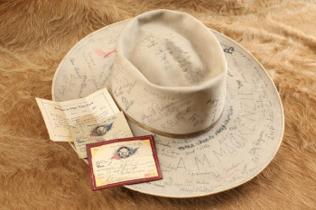 Vintage 1930s J.C. Penney "Wyoming" Folk Art Signatures Wool Felt Cowboy Hat