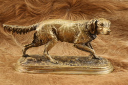 French Spaniel Hunting Dog "Fabio" Pierre-Jules P.J. Mene 13" x 4 3/4" Bronze Sculpture - 2