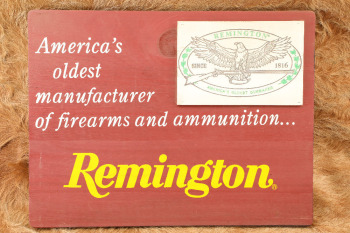 Modern Made Remington "America's Oldest Gunmaker" Painted Wood Advertising Sign