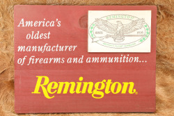 Modern Made Remington "America's Oldest Gunmaker" Painted Wood Advertising Sign