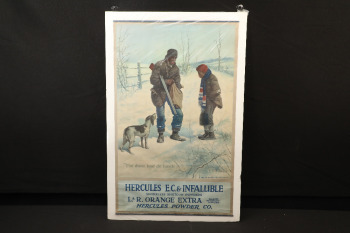 Vintage 1920s Hercules Powder Co. "I'se done lost de lunch" Black Americana Advertising Poster
