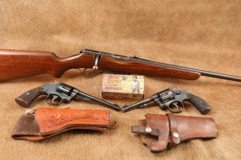 Lot Smith & Wesson Hand Ejector Square, Round Butt .32-20 Revolvers, Savage Model 23C Rifle C&R