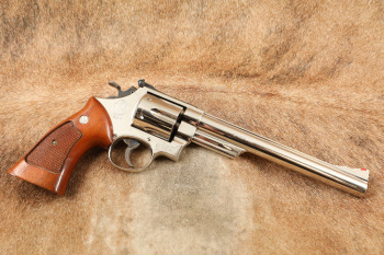 Smith & Wesson S&W Model 57 No-Dash .41 Magnum Target Nickel 8 3/8" Double Action Revolver, 1980-82
