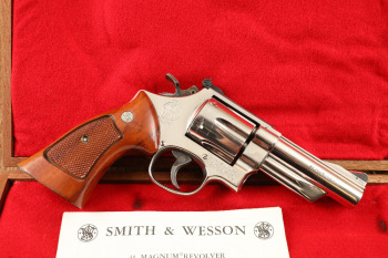 Smith & Wesson Model 57 102208 Nickel 4" .41 Magnum Target DA/SA Revolver & Case, MFD 1979-1980