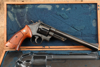 Smith & Wesson S&W Model 25-5 1955 .45 Colt Blue 8 3/8" Revolver & Case, MFD 1979-1980