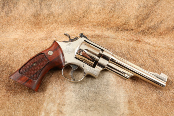 Smith & Wesson S&W Model 27-2 Nickel 6" Pinned & Recessed .357 Magnum Revolver, 1977-1978