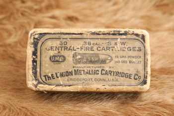 50x Rounds of Antique UMC .38 S&W Black Powder Ammo in 1880s Green Label Box