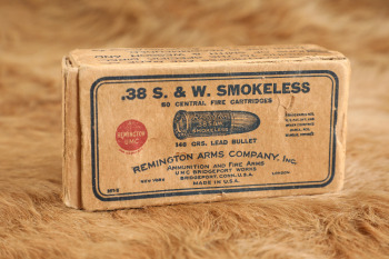 45x Rounds of Remington-UMC .38 S&W Smokeless Ammo in Late 1910s, Early 1920s Box