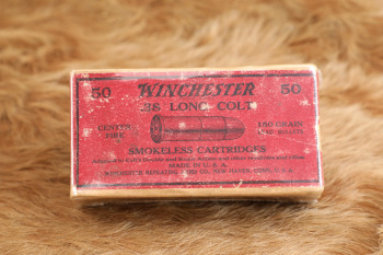 33x Rounds of Winchester .38 Long Colt Ammo in 1920s-1930s Red Label Box