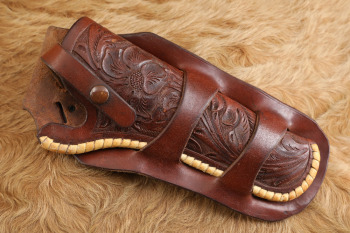 Vintage 1940s H.H. Heiser #713 Colt 5.5" SAA Revolver Tooled Leather Pistol Holster