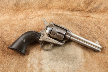 Colt 1st Gen Frontier Six Shooter SAA Nickel 4 3/4" .44-40 WCF Single Action Revolver, 1894 Antique