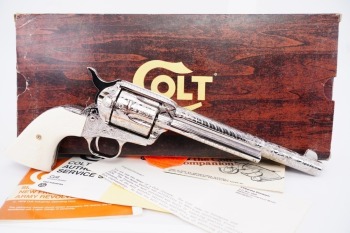 Class D Engraved Colt 3rd Generation Single Action Army .45 Revolver & Box