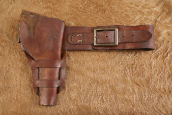 Antique Early 1900s VL&A Chicago 6" Medium Frame DA Revolver Leather Holster & Matching Gun Belt Rig
