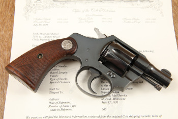 St. Paul Railway Mail Service Colt Bankers Special .38 Colt N.P. 2" Revolver, Letter, 1931 C&R