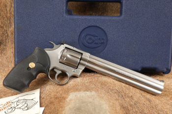 Colt King Cobra Model AA3080 8" Stainless .357 Magnum Double Action Revolver & Box, MFD 1989