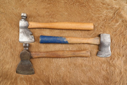Lot of 3 Antique 1920s Winchester Axes, 2x Carpenter's Half Hatchet Hammers, 1x Traditional Hand Ax - 2