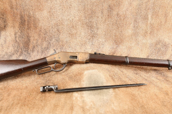 Winchester Model 1866 Musket & Bayonet 27" .44 Henry Lever Action Rifle, MFD 1870 Antique