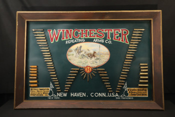 Custom Reproduction Winchester Model 1884/1890 Single W Style Framed Cartridge Display Bullet Board