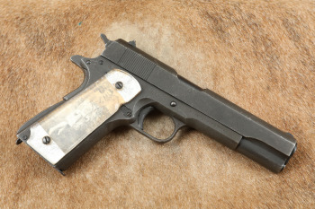 WWII Ithaca Gun Co. U.S. M1911A1 Sweetheart Grips .45 ACP Semi-Auto Pistol, MFD 1943 C&R
