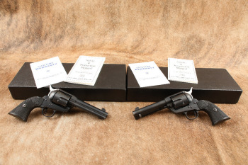 Consecutive Pair American USFA Rodeo SAA 4 3/4" .38 Special Single Action Army Revolvers & Boxes