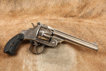 Smith & Wesson S&W .44 Double Action Frontier Nickel 6&rdquo; Double Action Revolver, 1886-88 Antique