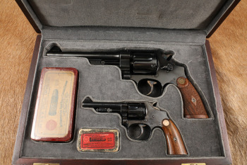 Smith & Wesson Cased 3rd Model .22 Ladysmith .44 S&W Hand Ejector Triple Lock Revolvers, C&R