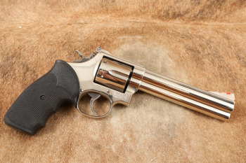 Smith & Wesson S&W Model 586 No-Dash .357 Distinguished Magnum Nickel 6" Revolver, 1983