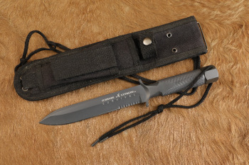 Discontinued Schrade Cutlery SCHF1 ROC Extreme Survival Fixed Blade Semi Serrated Knife, Sheath