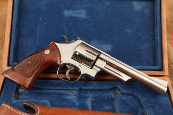 Smith & Wesson S&W Model 29-2 .44 Mag 6? Nickel Double Action Revolver & Case, 1979-1980