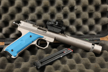 Volquartsen Scorpion 6" Comp Silver .22 LR Semi-Auto Target Pistol, MFD 2012-2020
