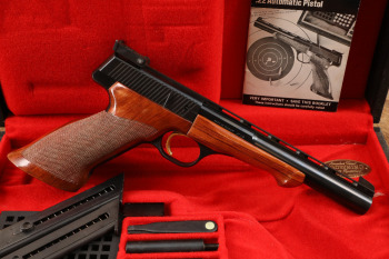 FN Browning Medalist .22 LR Semi-Auto Target Pistol, Display Case & Weights, MFD 1970 C&R