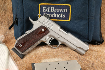 Early Ed Brown Kobra Carry Stainless 1911 4 1/4" .45 ACP Semi-Auto Pistol, Range Bag, 2000-2002