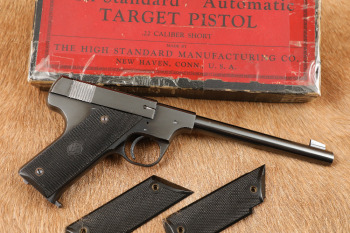 Hight Standard New Haven Model C 6 3/4" .22 Short Semi-Auto Pistol & Box, 1936-1938 C&R