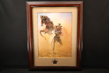 Vintage Set of 4 Hermon Adams #108/750 Arizona Ranger US Marshal City Marshal Texas Ranger Prints