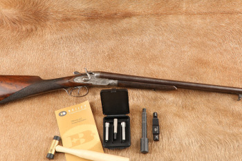 Damas Birmingham Sporting 28 Ga 30&rdquo; SxS Hammer Shotgun .410 Briley Sleeved, MFD 1884 Antique