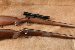 Anschutz 1433 .22 Hornet & 1418 .22 LR 19 3/4" Bolt Action Rifle Lot & Scopes, MFD 1978-1979