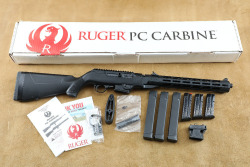 Ruger PC Carbine 9mm Luger 16.12" Takedown Semi-Auto Rifle w/ Glock Magwell & 5 Mags - 17