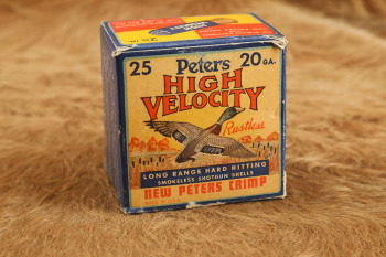 Vintage Peters 20 Gauge High Velocity 2 3/4'' 25 Count 7 1/2 EQUIV No 20 Shotgun Shells