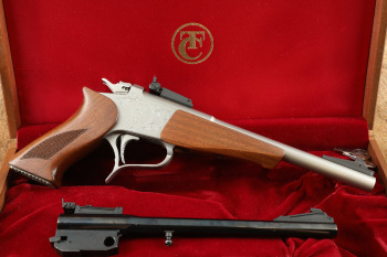 Cased Thompson Center Arms TCA Contender Stainless 10" 7-30 Waters & .38 Special Pistol, MFD 1994