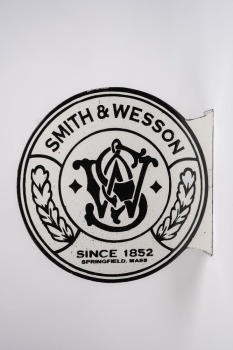 18 1/2" Smith & Wesson "Since 1852" Double Sided Porcelain Advertising Sign