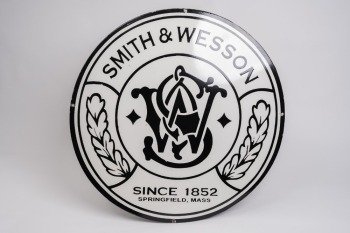 30" Smith & Wesson Logo "Since 1852" Porcelain Advertising Sign