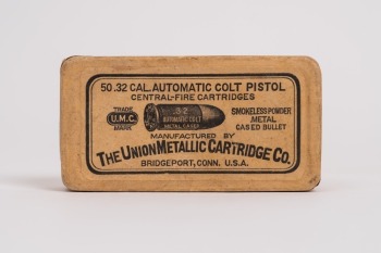 Sealed Vintage Ammunition Union Metallic Box, For Colt .32 Calibre Automatic Pistol