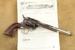 1st Generation Colt Single Action Army SAA Nickel 7 1/2" .45 Revolver and Letter, 1881 Antique
