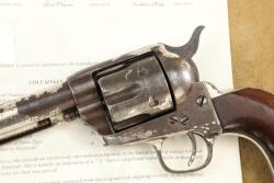 1st Generation Colt Single Action Army SAA Nickel 7 1/2" .45 Revolver and Letter, 1881 Antique - 8