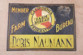 Vintage California Farm Bureau Federation Member Embossed 14" x 10" Metal Sign